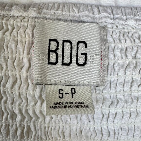 BDG UO Structured Drop Waist Strapless Ivory Tennis Preppy Mini Dress Size Small - Picture 12 of 14